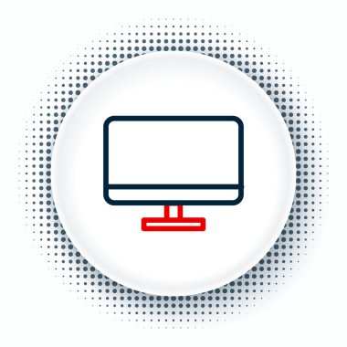 Çizgi Bilgisayar ekranı simgesi beyaz arkaplanda izole edildi. Elektronik cihaz. Ön manzara. Renkli taslak konsepti. Vektör