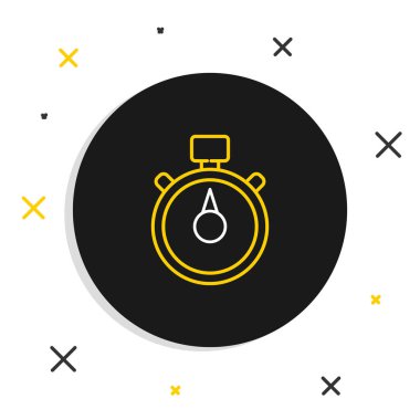 Çizgi Kronometresi simgesi beyaz arkaplanda izole edildi. Zaman göstergesi. Kronometre işareti. Renkli taslak konsepti. Vektör