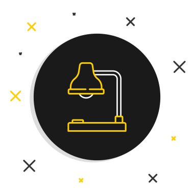 Çizgi Masa Lambası simgesi beyaz arkaplanda izole edildi. Ofis lambası. Renkli taslak konsepti. Vektör