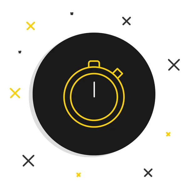 Line Stopwatch Symbol isoliert auf weißem Hintergrund. Zeitzeichen. Chronometerzeichen. Buntes Rahmenkonzept. Vektor — Stockvektor