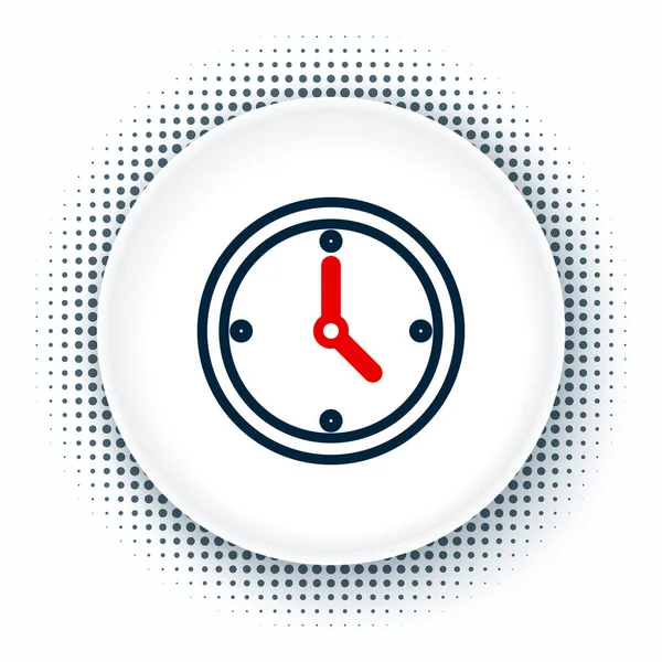 Ikona Line Clock izolovaná na bílém pozadí. Časový symbol. Barevný koncept. Vektor — Stockový vektor