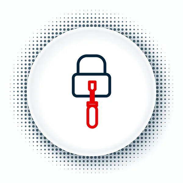 线式锁扣或锁扣用于在白色背景上隔离的锁扣图标。五彩缤纷的概念.B.病媒 — 图库矢量图片