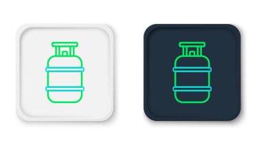 Beyaz arka planda Propan gazı ikonu izole edildi. Yanabilir benzin deposu ikonu. Renkli taslak konsepti. Vektör