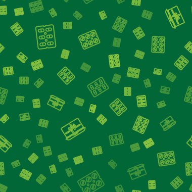 Çizgi haplarını su toplayan paketlere koyun, kardiyogramlı dizüstü bilgisayara ve pürüzsüz kalıba geçin. Vektör