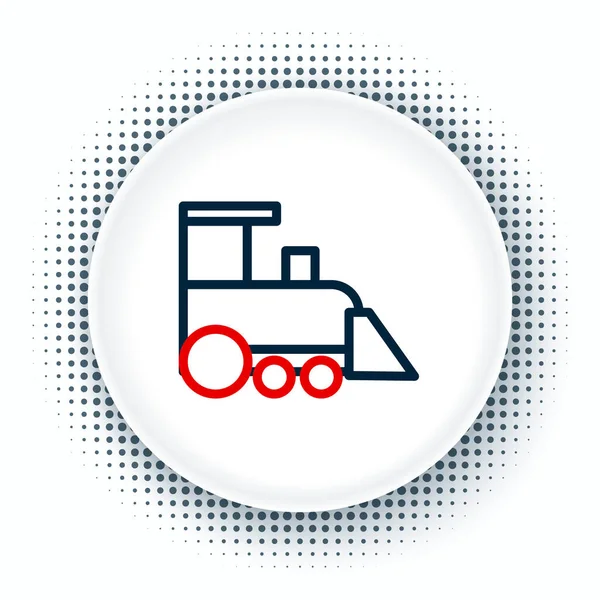 Icono de tren de juguete de línea aislado sobre fondo blanco. Concepto de esquema colorido. Vector — Archivo Imágenes Vectoriales
