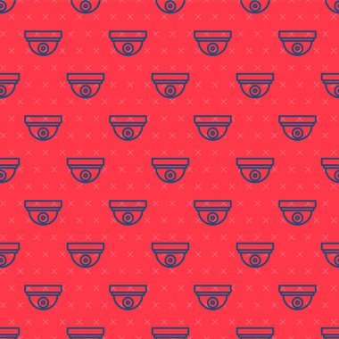 Mavi çizgi harici sensör simgesi kırmızı arkaplanda izole edilmiş. Vektör