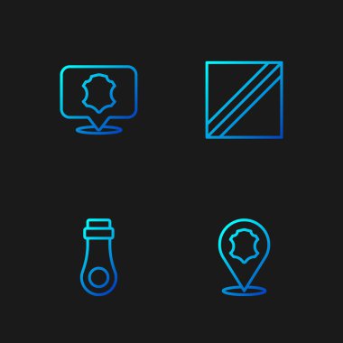 Deri, Fermuar ve Tekstil kumaş rulosunu ayarlayın. Renk simgeleri. Vektör