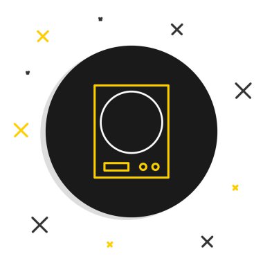 Çizgi Elektronik ölçek simgesi beyaz arkaplanda izole edildi. Ağırlık ölçüm aletleri. Renkli taslak konsepti. Vektör