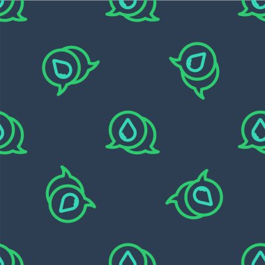 Konuşma baloncukları ikonlu çizgi suyu damlası mavi arka planda izole edilmiş pürüzsüz desen. Vektör