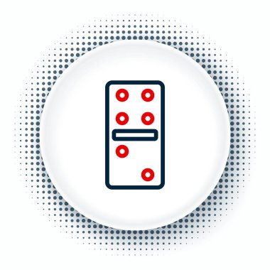 Domino çizgi simgesi beyaz arkaplanda izole edildi. Renkli taslak konsepti. Vektör