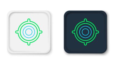 Hat Hedefi spor simgesi beyaz arkaplanda izole edildi. Atış mesafesi ya da atış mesafesi için sayıları olan temiz bir hedef. Renkli taslak konsepti. Vektör