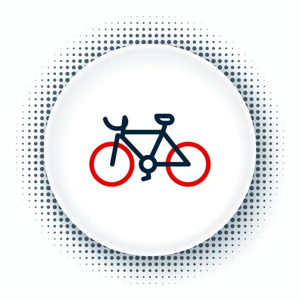 Línea Bicicleta icono aislado sobre fondo blanco. Carrera de bicicletas. Deporte extremo. Equipamiento deportivo. Concepto de esquema colorido. Vector — Archivo Imágenes Vectoriales