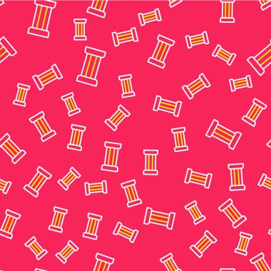 Eskiler 'in çizgi sütun simgesi kırmızı arkaplanda izole edilmiş. Vektör