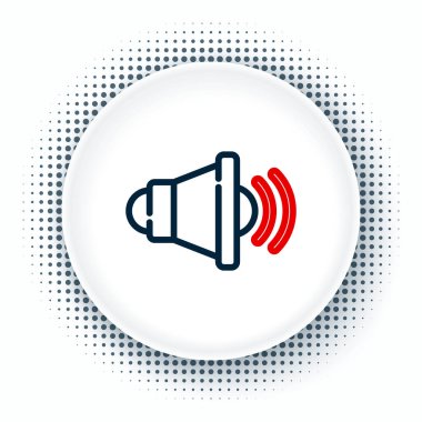 Hat Hoparlörü sesi, ses sembolü, beyaz arkaplanda izole edilmiş medya müzik simgesi. Renkli taslak konsepti. Vektör