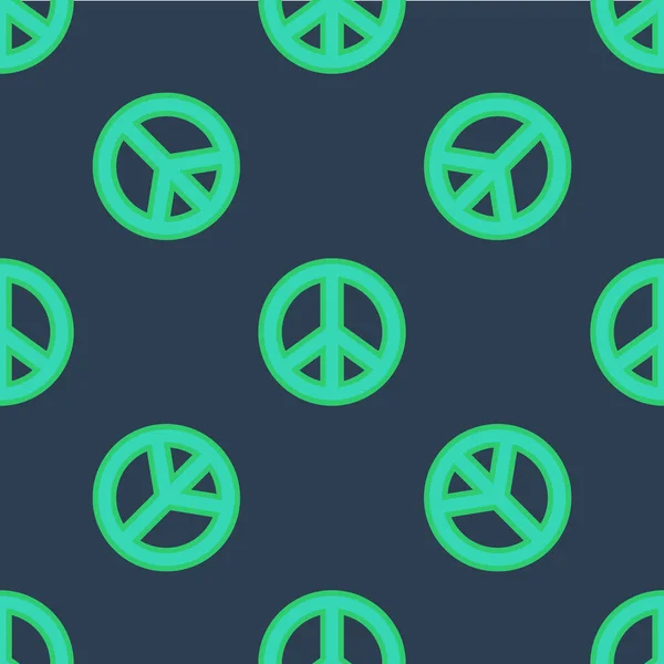 Γραμμή εικονίδιο Ειρήνης απομονωμένη αδιάλειπτη μοτίβο σε μπλε φόντο. Χίπη σύμβολο της ειρήνης. Διάνυσμα — Διανυσματικό Αρχείο