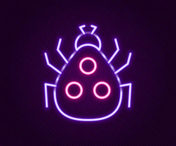Gloeiende neon lijn Ladybug pictogram geïsoleerd op zwarte achtergrond. Kleurrijk concept. Vector — Stockvector