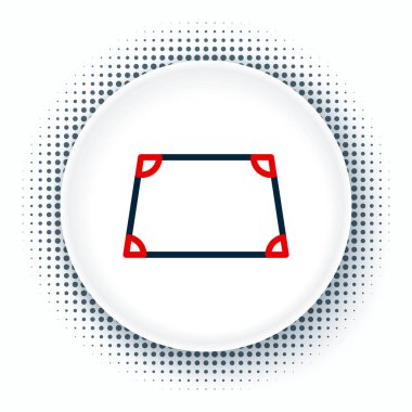 Beyaz arkaplanda izole edilmiş çizgi akut trapezoid şekil simgesi. Renkli taslak konsepti. Vektör