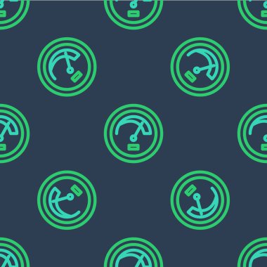 Hız göstergesi simgesi mavi arkaplanda izole edilmiş. Vektör