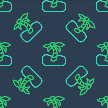 Tropikal palmiye ağacı simgesi mavi arkaplanda izole edilmiş. Hindistan cevizi palmiyesi. Vektör