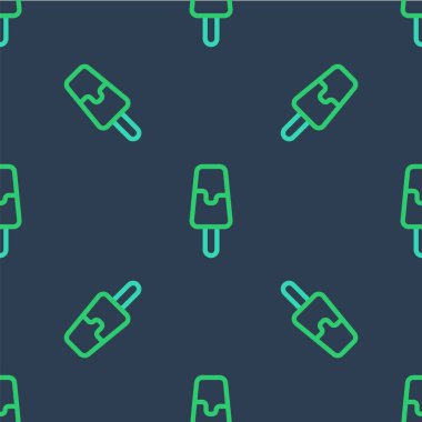 Dondurma ikonu mavi arka planda izole edilmiş. Güzel sembol. Vektör