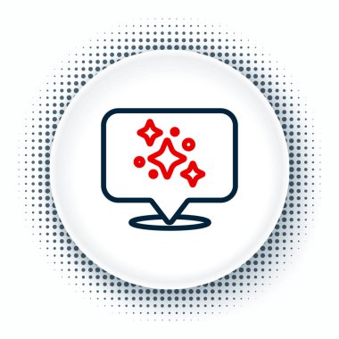 Line Home temizlik hizmeti konsepti simgesi beyaz arkaplanda izole edildi. Bina ve ev. Renkli taslak konsepti. Vektör