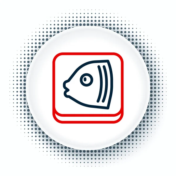 Linea Icona testa pesce isolata su sfondo bianco. Concetto di contorno colorato. Vettore — Vettoriale Stock
