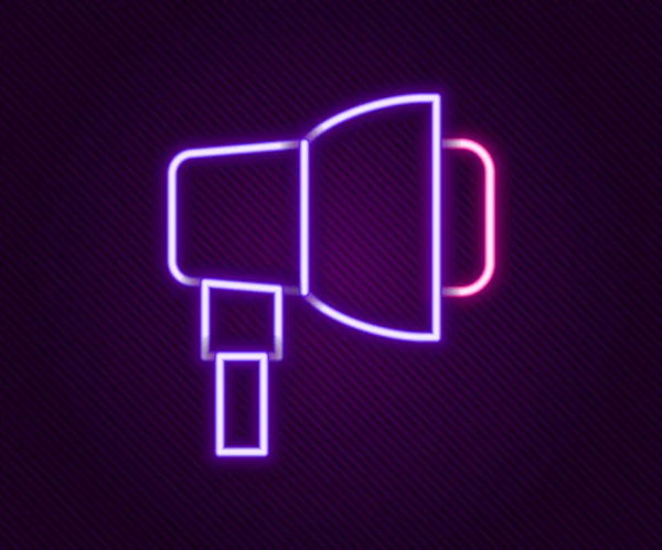 Ampoule Studio fluorescente en forme d'icône softbox isolée sur fond noir. Conception de réflexion d'ombre. Concept de contour coloré. Vecteur — Image vectorielle