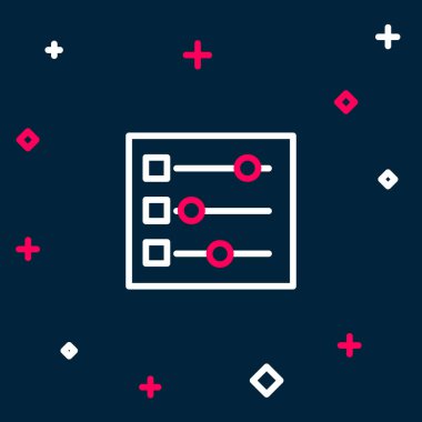 Çizgi Araba ayarları simgesi mavi arkaplanda izole edildi. Otomobil tamircisi. Tamirci oto tamircisi. Bakım tabelası. Renkli taslak konsepti. Vektör