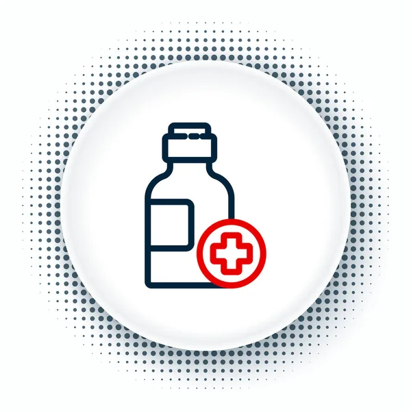 Line Frasco Jarabe Medicina Icono Aislado Sobre Fondo Blanco Concepto — Vector de stock