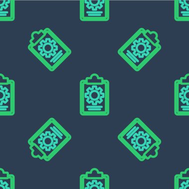 24 saatlik servis simgesine sahip satır kontrol panosu mavi arkaplandaki dikişsiz deseni izole etti. Vektör