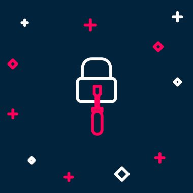 Mavi arkaplanda kilit açma simgesi izole edilmiş. Renkli taslak konsepti. Vektör