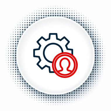 Çizgi başı avlanma simgesi beyaz arkaplanda izole edildi. İş hedefi ya da İstihdam tabelası. İş için insan kaynakları ve adam toplama. Renkli taslak konsepti. Vektör