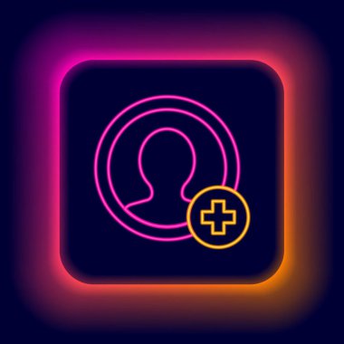 Parlayan neon hattı Siyah arkaplanda izole edilmiş hesap ekranı simgesi oluştur. Renkli taslak konsepti. Vektör