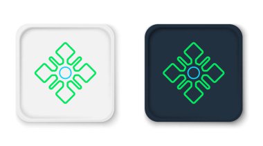 Çizgi Kar Tanesi simgesi beyaz arkaplanda izole edildi. Renkli taslak konsepti. Vektör