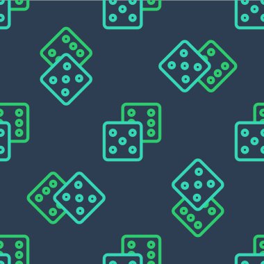 Satır Oyunu simgesi mavi arkaplanda izole edilmiş kusursuz desen. Kumarhane kumarı. Vektör