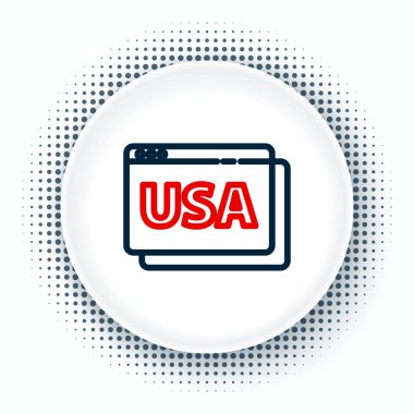 Amerika Birleşik Devletleri 'nin İnternet simgesindeki hattı beyaz arkaplanda izole edildi. Renkli taslak konsepti. Vektör