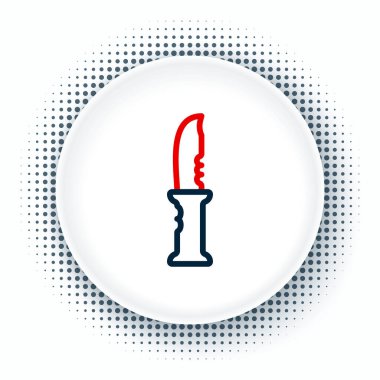 Beyaz arka planda izole edilmiş askeri bıçak ikonu. Renkli taslak konsepti. Vektör