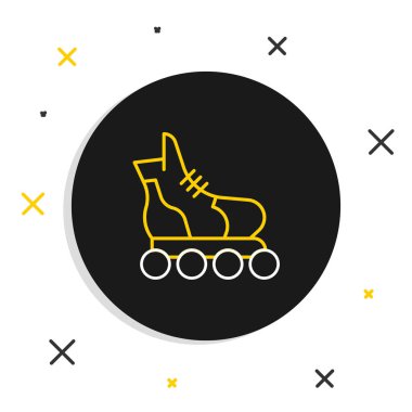 Çizgi paten ikonu beyaz arkaplanda izole edildi. Renkli taslak konsepti. Vektör