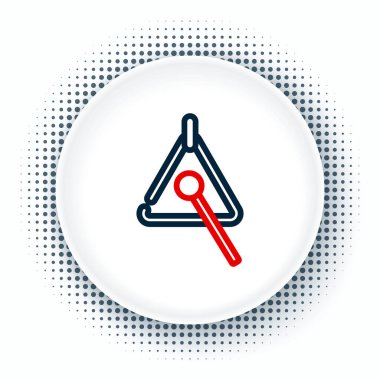 Çizgi Üçgeni müzik aleti simgesi beyaz arkaplanda izole edildi. Renkli taslak konsepti. Vektör