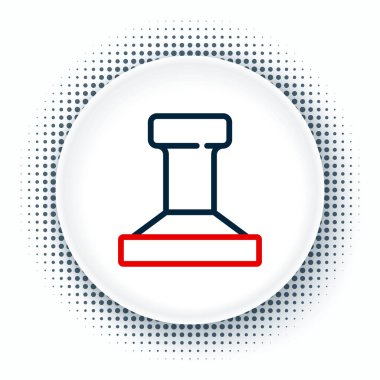 Çizgi damga simgesi beyaz arkaplanda izole edildi. Renkli taslak konsepti. Vektör