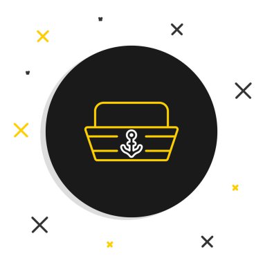 Çizgi Savaşçısı şapkası simgesi beyaz arkaplanda izole edildi. Renkli taslak konsepti. Vektör