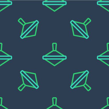 Line Whirligig oyuncak ikonu mavi arka planda kusursuz desen izole etti. Vektör