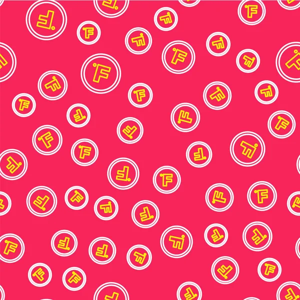 Значок Линия Фаренгейту Изолирован Плавным Рисунком Красном Фоне Вектор — стоковый вектор