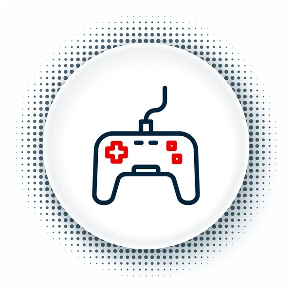 Línea Gamepad Icono Aislado Sobre Fondo Blanco Controlador Juego Concepto — Vector de stock