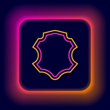 Parlayan neon çizgisi simgesi siyah arkaplanda izole edildi. Renkli taslak konsepti. Vektör