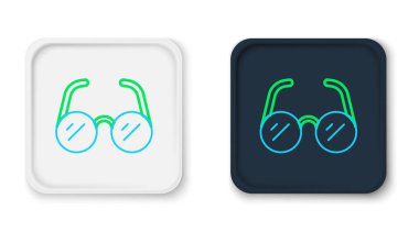 Çizgi Gözlüğü simgesi beyaz arkaplanda izole edildi. Gözlük çerçevesi sembolü. Renkli taslak konsepti. Vektör