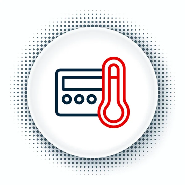 Icône Thermostat Ligne Isolée Sur Fond Blanc Contrôle Température Concept — Image vectorielle