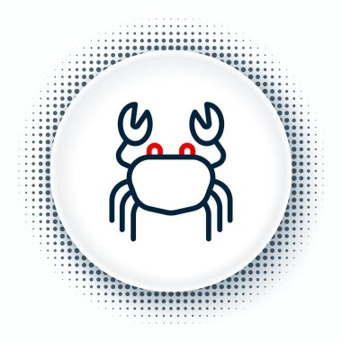 Çizgi Yengeç simgesi beyaz arkaplanda izole edildi. Renkli taslak konsepti. Vektör