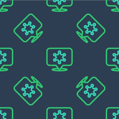 Hat Hat Hücre Şerifi ikonu mavi arka planda kusursuz desen tespit etti. Polis rozeti ikonu. Vektör