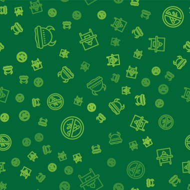 Boynuzlu miğferli Viking hattı, pürüzsüz desenli sergi için sigara içilmez ve cam vitrinleri ayarlayın. Vektör